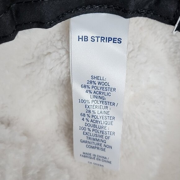 HB STRIPES Women's Bucket Hat Racing Red Black Plaid Wool Blend Fleece Lined O/S - Picture 7 of 12